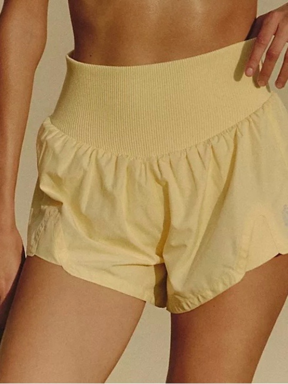 Free People movement High-Waist Yellow Women’s Lounge Shorts